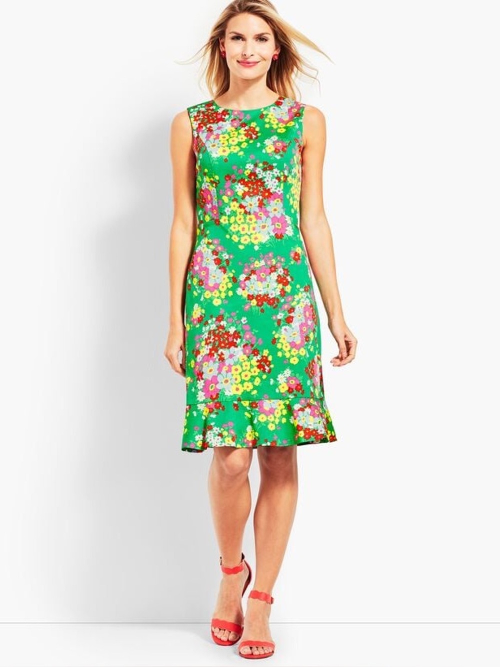 Talbots springtime floral shift dress size 2
